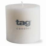 TAG - OLLY OLLY GROUP LLC Pillar Candle, 32 Hour Burn Time, Cotton Wick, White, 3 x 3 In.