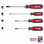 MILWAUKEE Milwaukee MT200-4 Screwdriver Set, 4-Piece, Boron-Infused Steel, Chrome, Multi-Color TOOLS MILWAUKEE