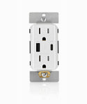 LEVITON MFG CO WHT 15A USB A/C OUTLET ELECTRICAL LEVITON MFG CO
