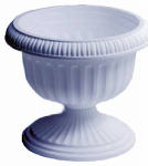 SOUTHERN PATIO Southern Patio UR1212WH Urn Planter, 10-1/2 in H, 11.88 in W, 11.88 in D, Plastic, White LAWN & GARDEN SOUTHERN PATIO