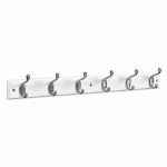 ASSA ABLOY AMERICAS RESIDENTIALI NC Hook Rail, 6 Satin Nickel Hooks, White Rail, 27 x 0.6 x 2.75 In. HARDWARE & FARM SUPPLIES ASSA ABLOY AMERICAS RESIDENTIALI NC