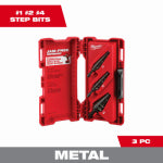 MILWAUKEE Milwaukee 48-89-9221 Step Drill Bit Set, Dual Flute, 3-Piece, HSS, Black Oxide TOOLS MILWAUKEE