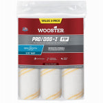 WOOSTER BRUSH Wooster RR663-9 Roller Cover, White, 3/8 in Thick Nap, 9 in L, Woven Fabric Cover, 3/PK PAINT WOOSTER BRUSH