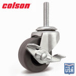 SHEPHERD HDWE. PROD., LLC. 2 in. Gray TPR and Steel Swivel Threaded Stem Caster with Locking Brake