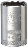 DEWALT DEWALT DWMT74563OSP Drive Hand Socket, 11/16 in Socket, 1/2 in Drive, 12-Point, Steel, Polished Chrome Vanadium TOOLS DEWALT
