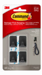 COMMAND Command 17032MB-4ES Hook, 0.5 lb, 4-Hook, Black, Matte ELECTRICAL COMMAND