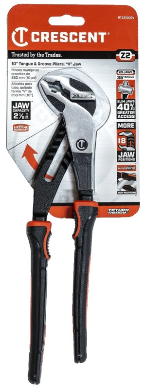 CRESCENT Crescent Z2 K9 Series RTZ210CGV Tongue and Groove Plier, 10.8 in OAL, 2.1 in Jaw, Self-Locking Adjustment, 1.4 in W Jaw