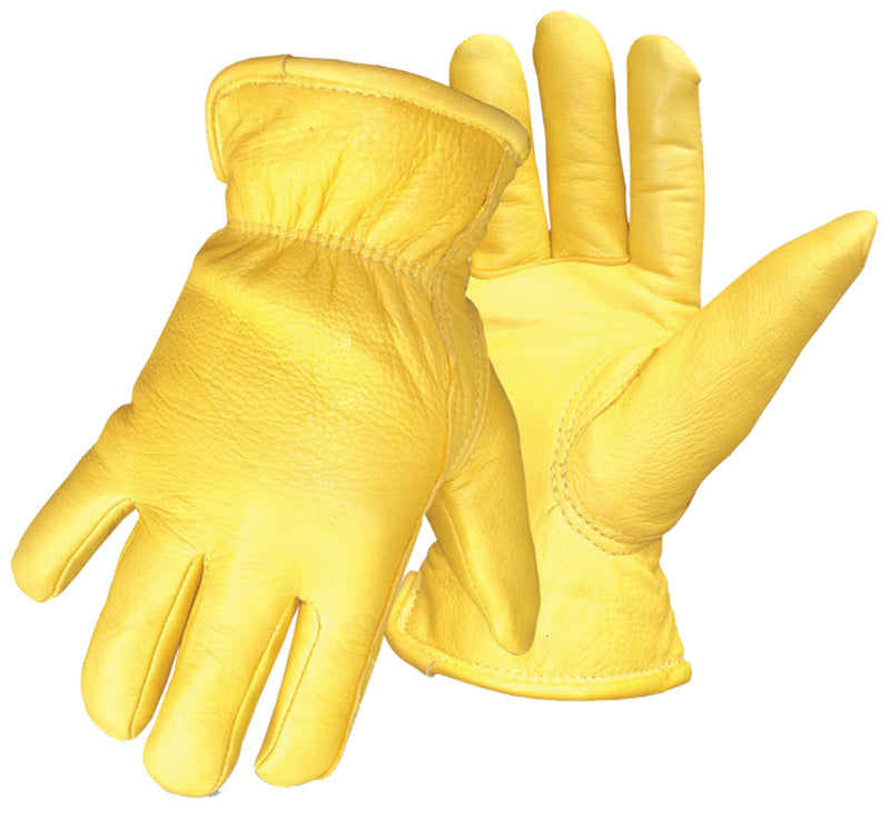 BOSS MFG Boss 7185L Gloves, Men's, L, Elastic Cuff, Yellow