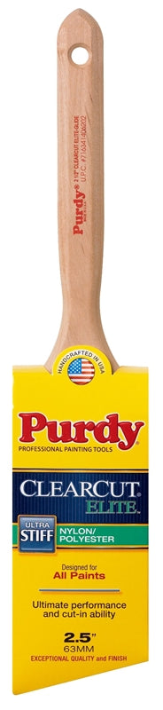 PURDY Purdy Clearcut Elite 144152825 Trim Brush, 2-1/2 in W, Nylon/Polyester Bristle, Fluted Handle