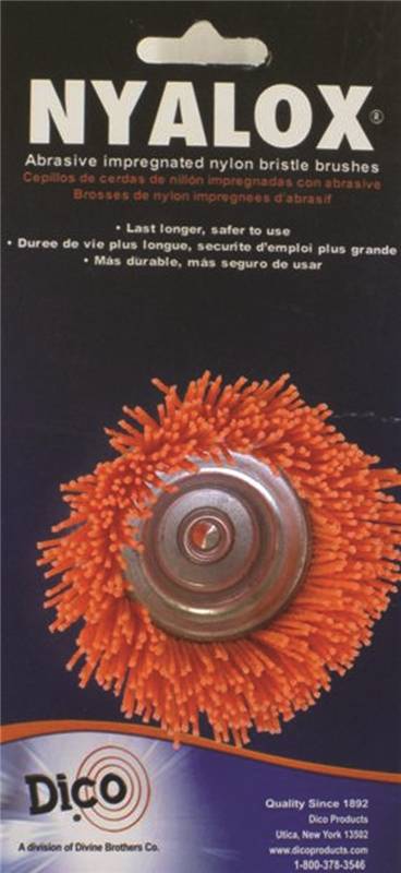 DICO PRODUCTS Dico 541-780-21/2 Wire Cup Brush, 2-1/2 in Dia, 1/4 in Arbor/Shank, Nylon Bristle AUTOMOTIVE DICO PRODUCTS