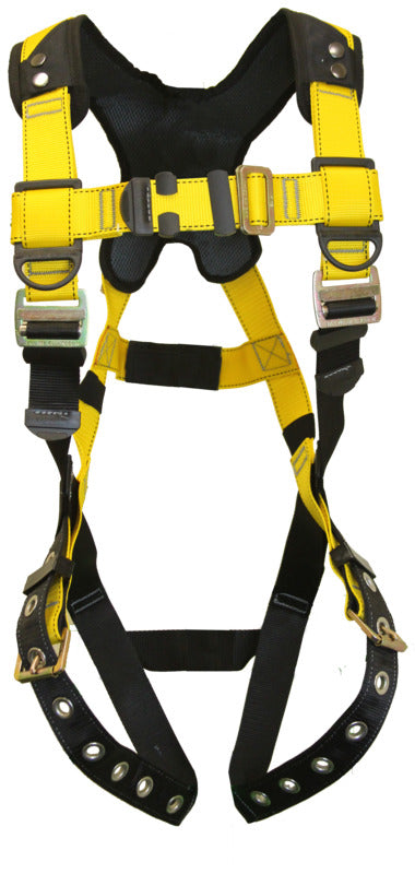 QUALCRAFT INDUSTRIES Guardian Fall Protection 37106 Full Body Harness, XL/2XL, 130 to 420 lb, Polyester Webbing, Black/Yellow AUTOMOTIVE QUALCRAFT INDUSTRIES