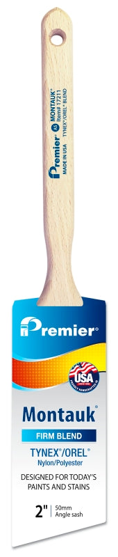 PREMIER PAINT ROLLER Premier Montauk 17211 Paint Brush, Firm Brush, 2-11/16 in L Bristle, Nylon/Polyester Bristle, Angle Sash Handle PAINT PREMIER PAINT ROLLER