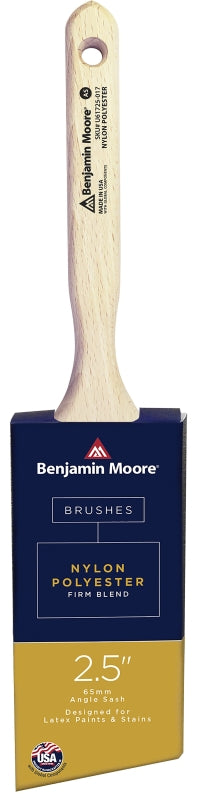 PREMIER PAINT ROLLER Benjamin Moore U61725-017 Paint Brush, Firm Brush, 2-15/16 in L Bristle, Nylon/Polyester Bristle, Angle Sash Handle PAINT PREMIER PAINT ROLLER