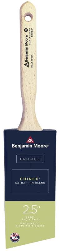 PREMIER PAINT ROLLER Benjamin Moore U61625-017 Paint Brush, Extra-Firm Brush, 2-15/16 in L Bristle, Chinex Bristle, Angle Sash Handle PAINT PREMIER PAINT ROLLER