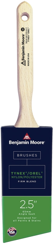 PREMIER PAINT ROLLER Benjamin Moore U61225-017 Paint Brush, Firm Brush, 2-15/16 in L Bristle, Orel/Tynex Bristle, Angle Sash Handle PAINT PREMIER PAINT ROLLER