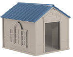 SUNCAST Suncast DH350 Dog House, 38-1/2 in OAL, 33 in OAW, 32 in OAH, Resin, Blue/Taupe