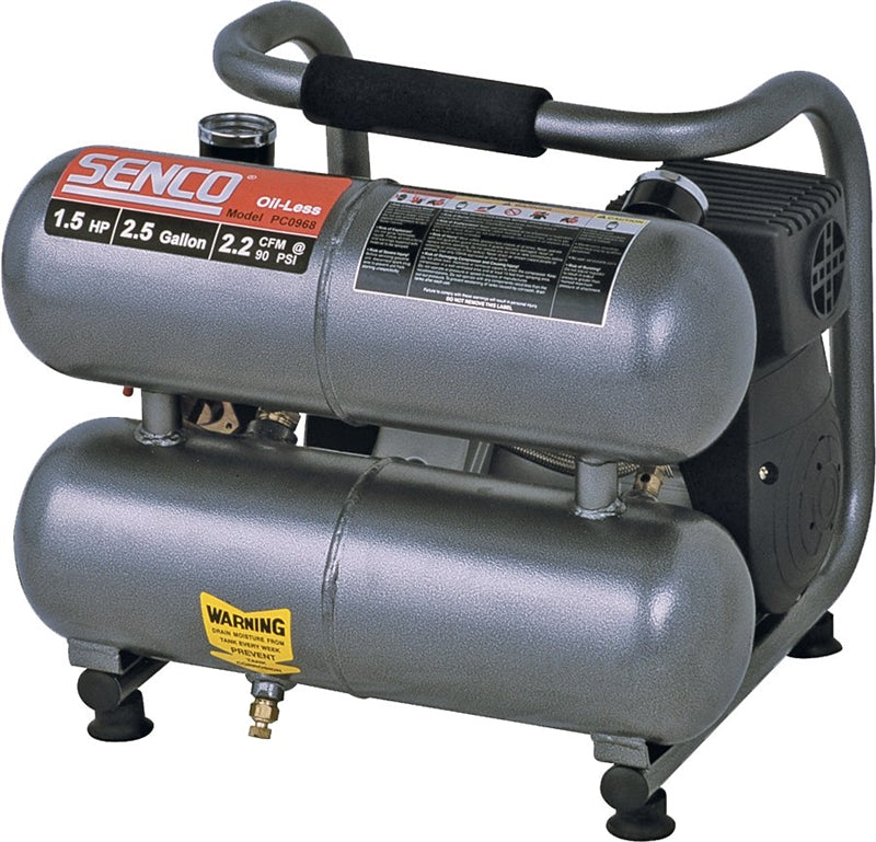 SENCO Senco PC0968 Air Compressor, Tool Only, 2.5 gal Tank, 1 hp, 115 V, 135 psi Pressure, 2.2 scfm Air
