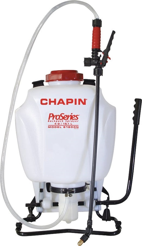 CHAPIN Chapin 61800 Backpack Sprayer, 4 gal Tank, Poly Tank, 25 ft Horizontal, 23 ft Vertical Spray Range, 48 in L Hose