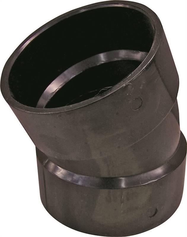 IPEX USA LLC-CANPLAS Canplas 102553BC Pipe Elbow, 3 in, Hub, 22.5 deg Angle, ABS, Black