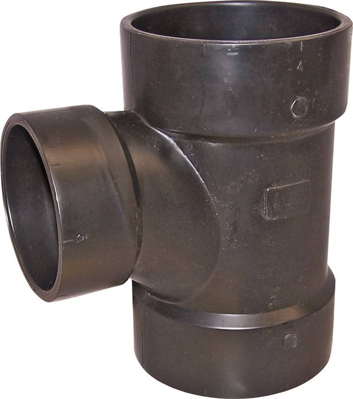 IPEX USA LLC-CANPLAS Canplas 102126LBC Reducing Sanitary Pipe Tee, 2 x 1-1/2 in, Hub, ABS, Black