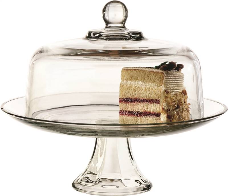 ANCHOR HOCKING Anchor Hocking Presence Series 87892L13 Elegance Cake Set, Glass, Clear