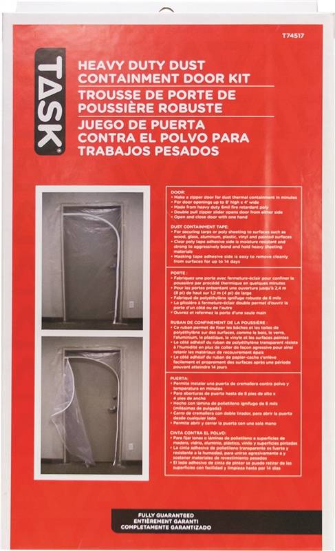 TASK TOOLS Task T74517 Dust Containment Door Kit, Heavy-Duty, Poly, Clear