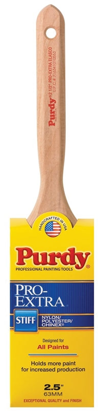 PURDY Purdy 144100725 Trim Brush, Alder Wood Handle, 2-1/2 in W, Flat Brush, Nylon/Polyester Bristle, Fluted Handle