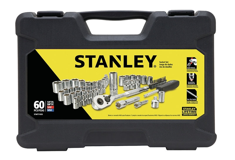 STANLEY TOOL SET MECHANICS CHROME 60PC
