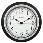 WESTCLOX Westclox 46991A Clock, 8-1/2 in Dia, Round, Black Frame, Plastic Clock Face, Analog