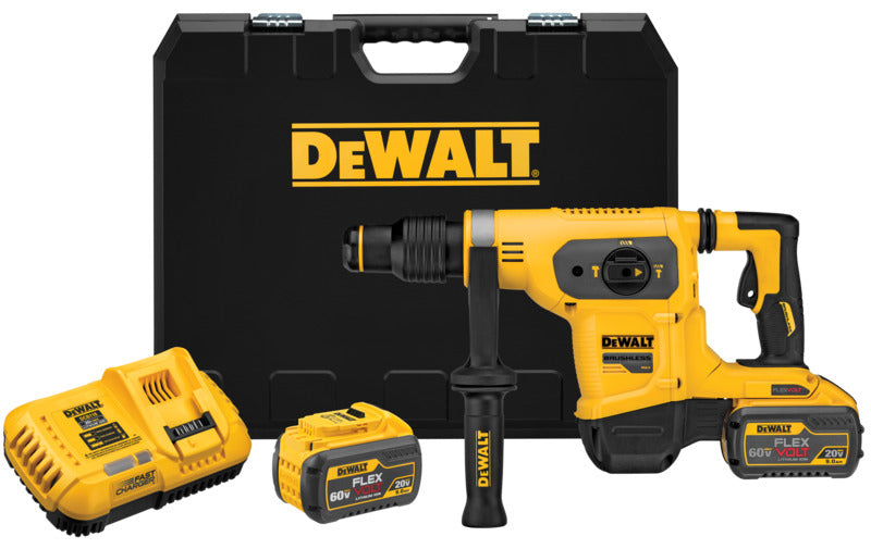 DEWALT DeWALT DCH481X2 Combination Hammer Kit, Battery Included, 60 V, 9 Ah, 1-9/16 in Chuck, SDS-Max Chuck, 3150 bpm