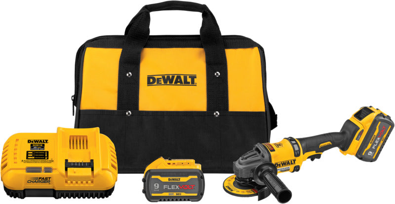 DEWALT DEWALT FLEXVOLT DCG418X2 Series Brushless Grinder with Kickback Brake Kit, Battery Included, 4-1/2 in Wheel Diameter