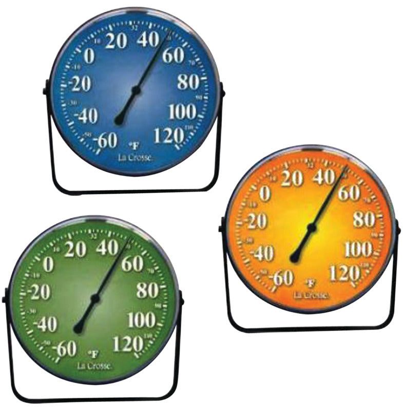 LA CROSSE TECHNOLOGY La Crosse 104-1512 Variety Pack Thermometer, 5 in Display, -60 to 120 deg F, Metal Casing