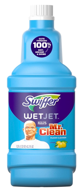 SWIFFER Swiffer WetJet 56592 Anti-Bacterial Solution Refill, 1.25 L Bottle, Liquid, Fresh Citrus, Clear