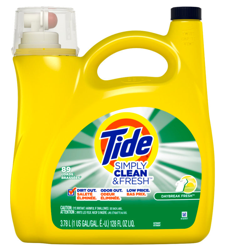 TIDE Tide Simply Clean and Fresh Series 80795533 High-Efficiency Laundry Detergent, 117 fl-oz, Bottle, Liquid, Daybreak Fresh
