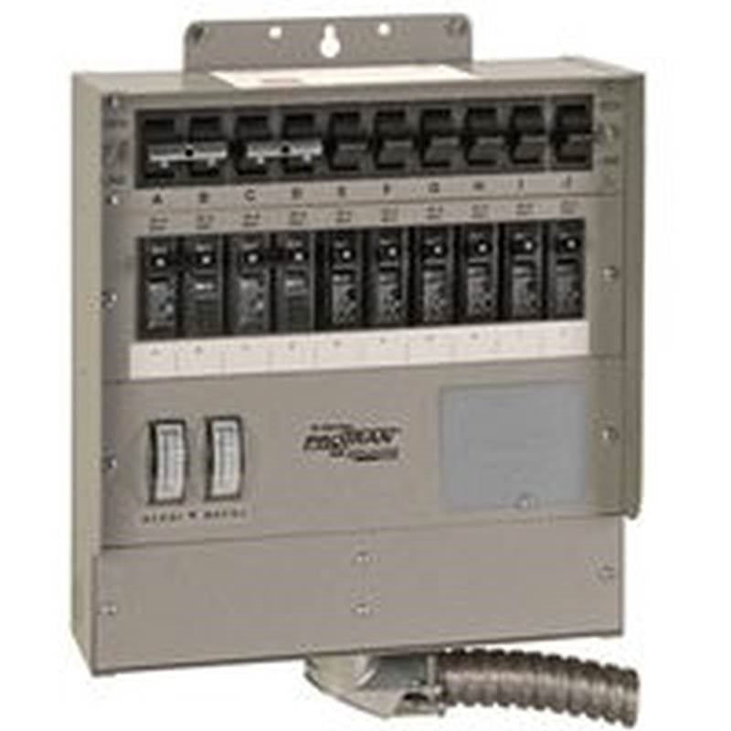 RELIANCE CONTROLS Reliance Controls Pro/Tran 2 Series 510C Transfer Switch, 1-Phase, 50 A, 120 V, 15-Circuit, Surface