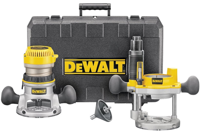 DEWALT DEWALT DW616PK Router Combination Kit, 11 A, 24,500 rpm Load Speed, 2-1/2 in Max Stroke