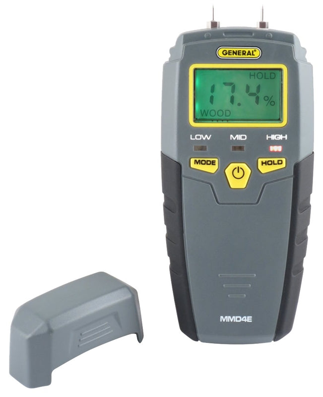 GENERAL General MMD4E Moisture Meter, 5 to 50% Wood, 1.5 to 33% Building Materials, 0.1 % Accuracy, LCD Display
