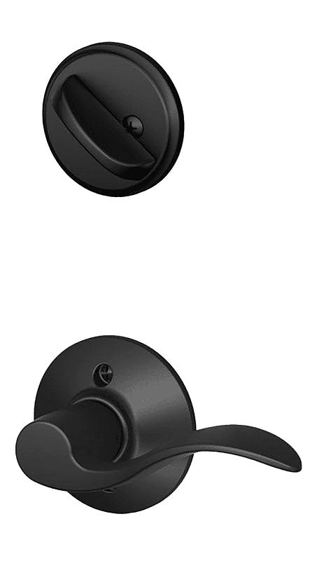 SCHLAGE LOCK Schlage F59ACC622LH Handleset Interior Trim, Wave, Thumbturn Lock, Keyed Different Key, Metal, Matte Black, 1 Grade HARDWARE & FARM SUPPLIES SCHLAGE LOCK