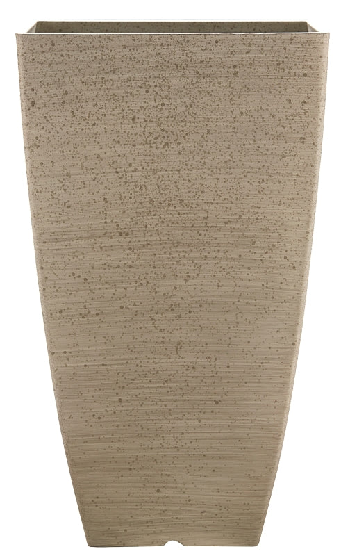 SOUTHERN PATIO Southern Patio HDR-091684 Newland Planter, 21 in H, Square, Plastic/Resin, White, Stone Aesthetic LAWN & GARDEN SOUTHERN PATIO