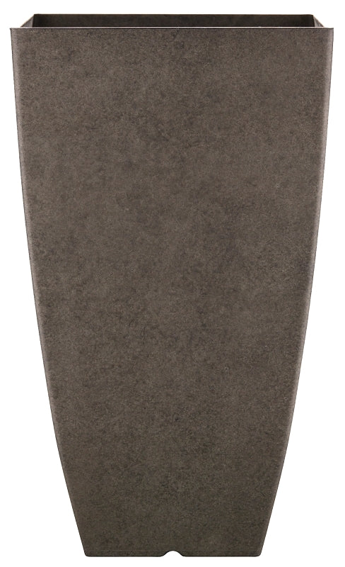 SOUTHERN PATIO Southern Patio HDR-091691 Newland Planter, 21 in H, Square, Plastic/Resin, Gray, Stone Aesthetic LAWN & GARDEN SOUTHERN PATIO