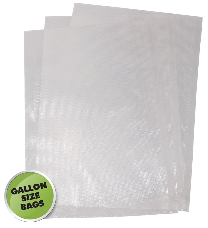 WESTON PRODUCTS Weston 30-0102-W Series Vacuum Seal Bag, 16 in L, 11 in W, Plastic, Clear