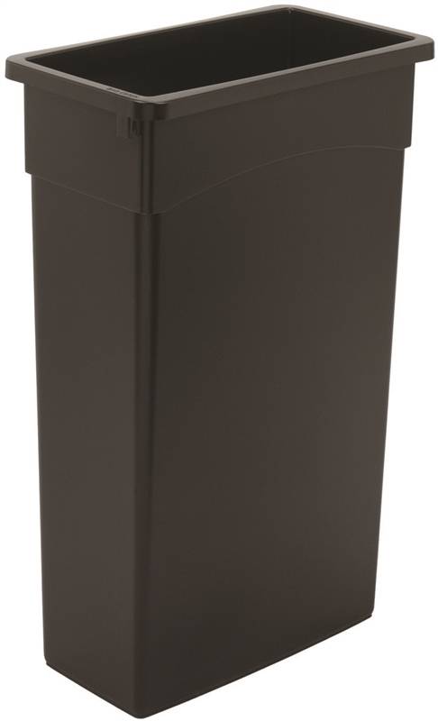 CONTINENTAL COMMERCIAL Continental Commercial 8322BK Trash Receptacle, 23 gal, Plastic, Black