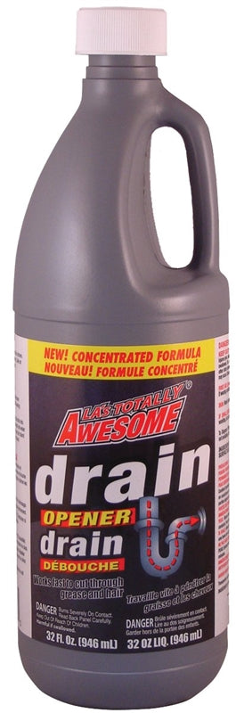 AWESOME PRODUCTS LA's TOTALLY AWESOME 216 Drain Opener, Liquid, Clear, Light Lemon, 32 oz Bottle