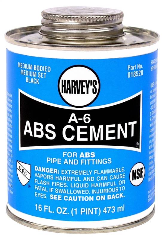 HARVEY Harvey A-6 Series 18520-12 Medium-Bodied Cement, 16 oz Can, Liquid, Black