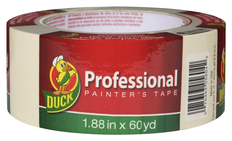 DUCK Duck 1361966 Professional-Grade Painter's Tape, 60 yd L, 1.88 in W, Beige PAINT DUCK