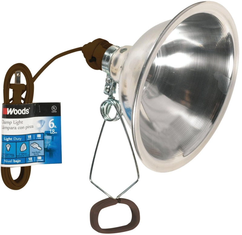 WOODS Southwire 151SW Clamp Light with Cord and Reflector, Vinyl Coated