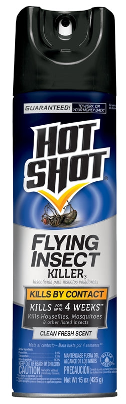 HOT SHOT Hot Shot HG-96310 Flying Insect Killer, Liquid, Spray Application, 15 oz Can