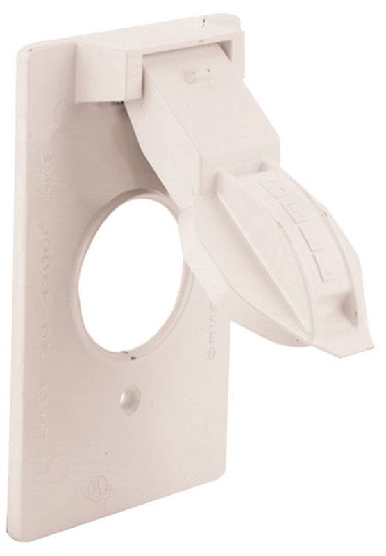 HUBBELL Hubbell 5155-6 Cover, 1-13/32 in Dia, 4-9/16 in L, 2-13/16 in W, Metal, White, Powder-Coated