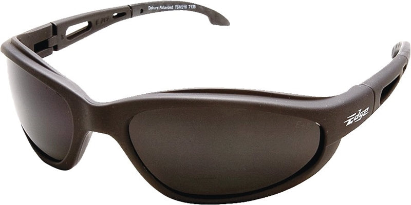 EDGE Edge TSM216 Polarized Safety Glasses, Smoke Lens, Black Frame, Unisex, Polycarbonate Lens, Full Frame, Nylon Frame