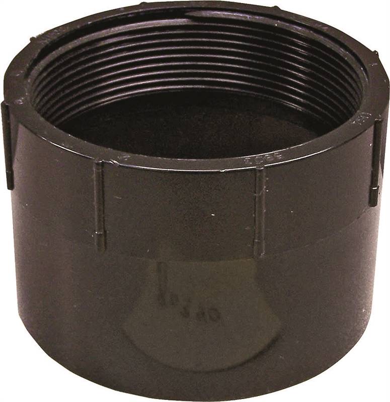 IPEX USA LLC-CANPLAS Canplas 102894BC Pipe Adapter, 4 in, FNPT x Hub, ABS, Black, SCH 40 Schedule LAWN & GARDEN IPEX USA LLC-CANPLAS